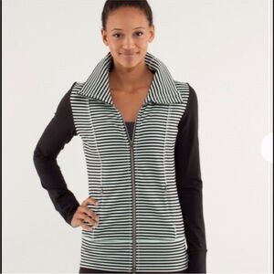 Lululemon Athletica Black and White Striped Jacket